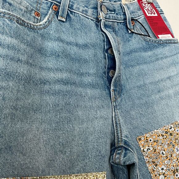Levi’s 501 Blue 150th Anniversary Patchwork Jeans 27 - Picture 8 of 11